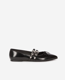 The Kooples FEMME BLACK ballerines plates en cuir noir