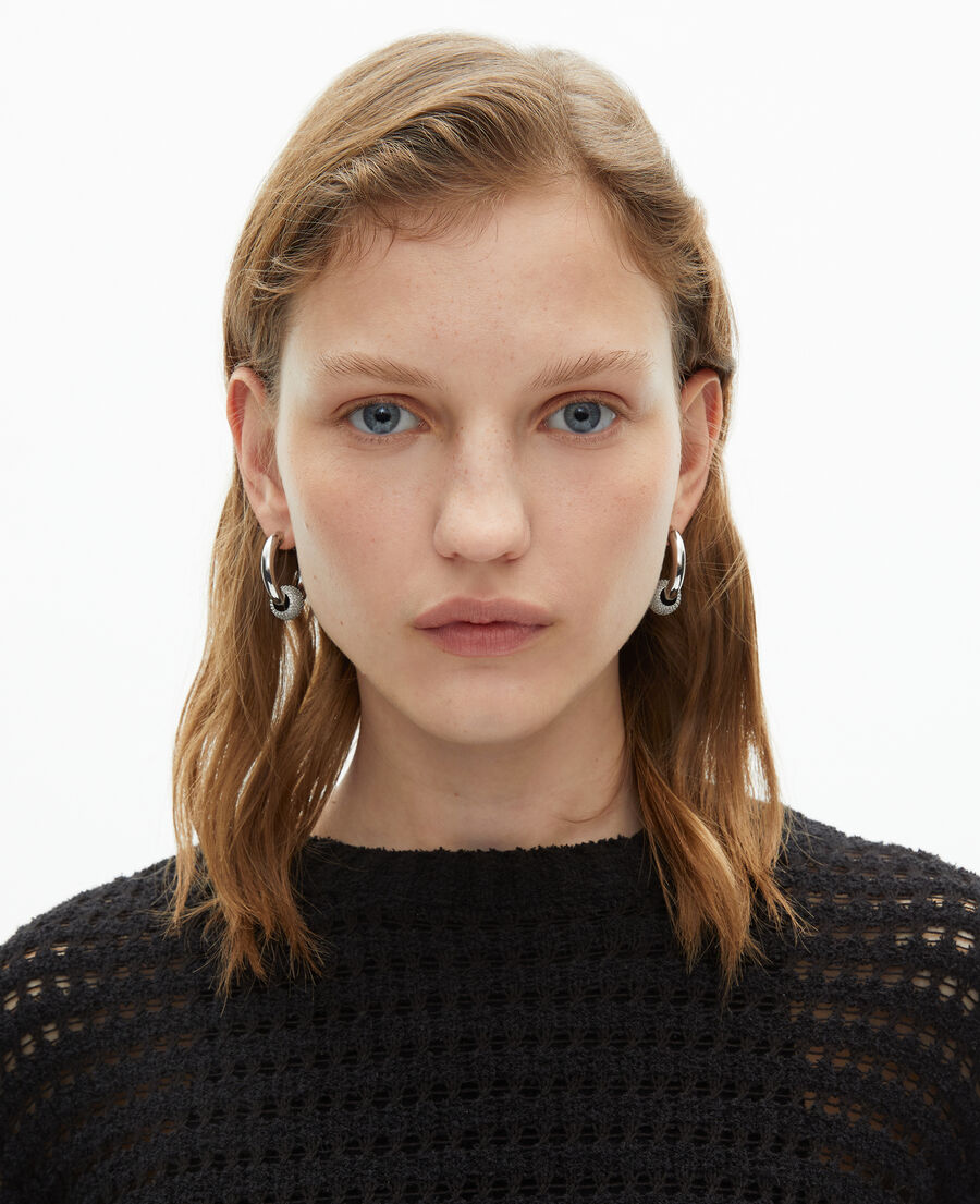 The Kooples FEMME BLACK pull ajouré mélangé noir
