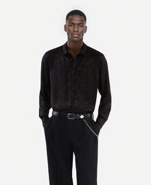 The Kooples HOMME BLACK chemise en jacquard imprimé plumes noire