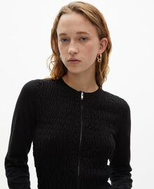 The Kooples FEMME BLACK cardigan en coton zippé noir