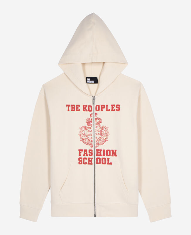 The Kooples FEMME ECRU sweatshirt à capuche et sérigraphie ecru