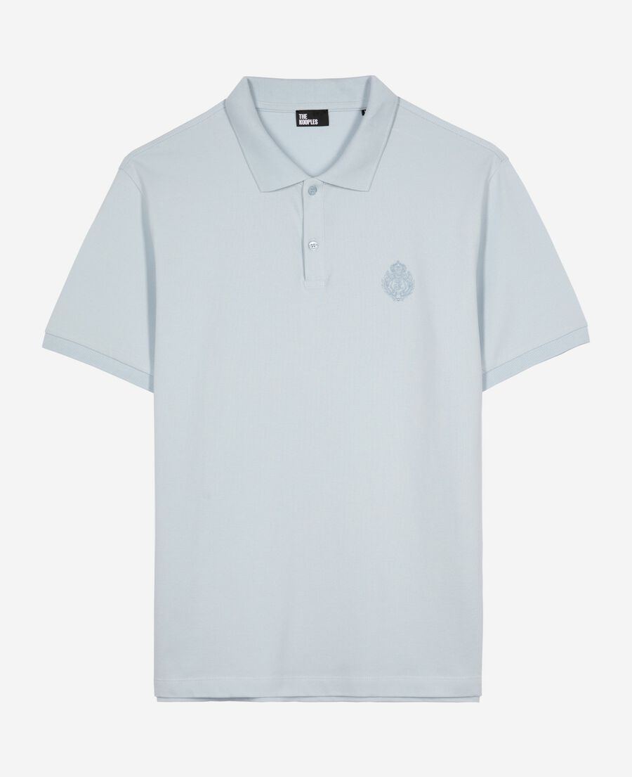 The Kooples HOMME BABY BLUE polo en piqué col classique bleu clair