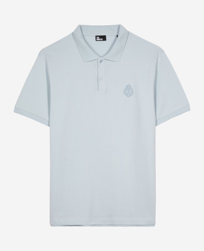 The Kooples HOMME BABY BLUE polo en piqué col classique bleu clair