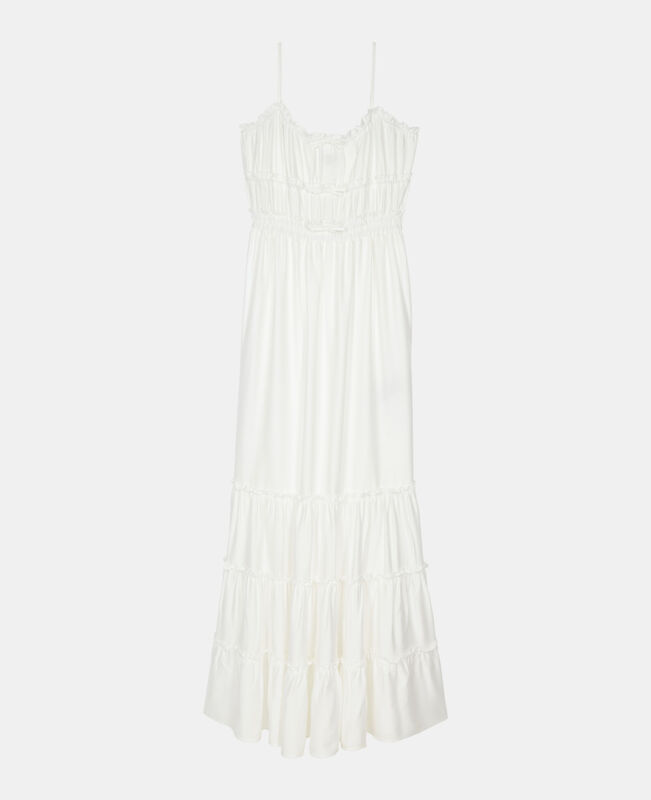 The Kooples FEMME WHITE robe longue avec nœuds blanche