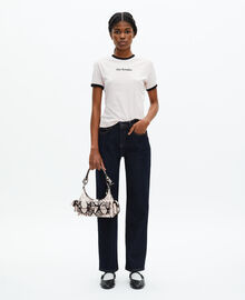 The Kooples FEMME BLACK WHITE sac amelia small en cuir effet python