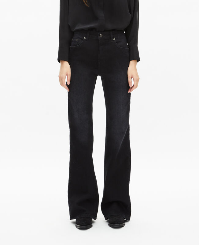 The Kooples FEMME BLACK WASHED jean flare noir