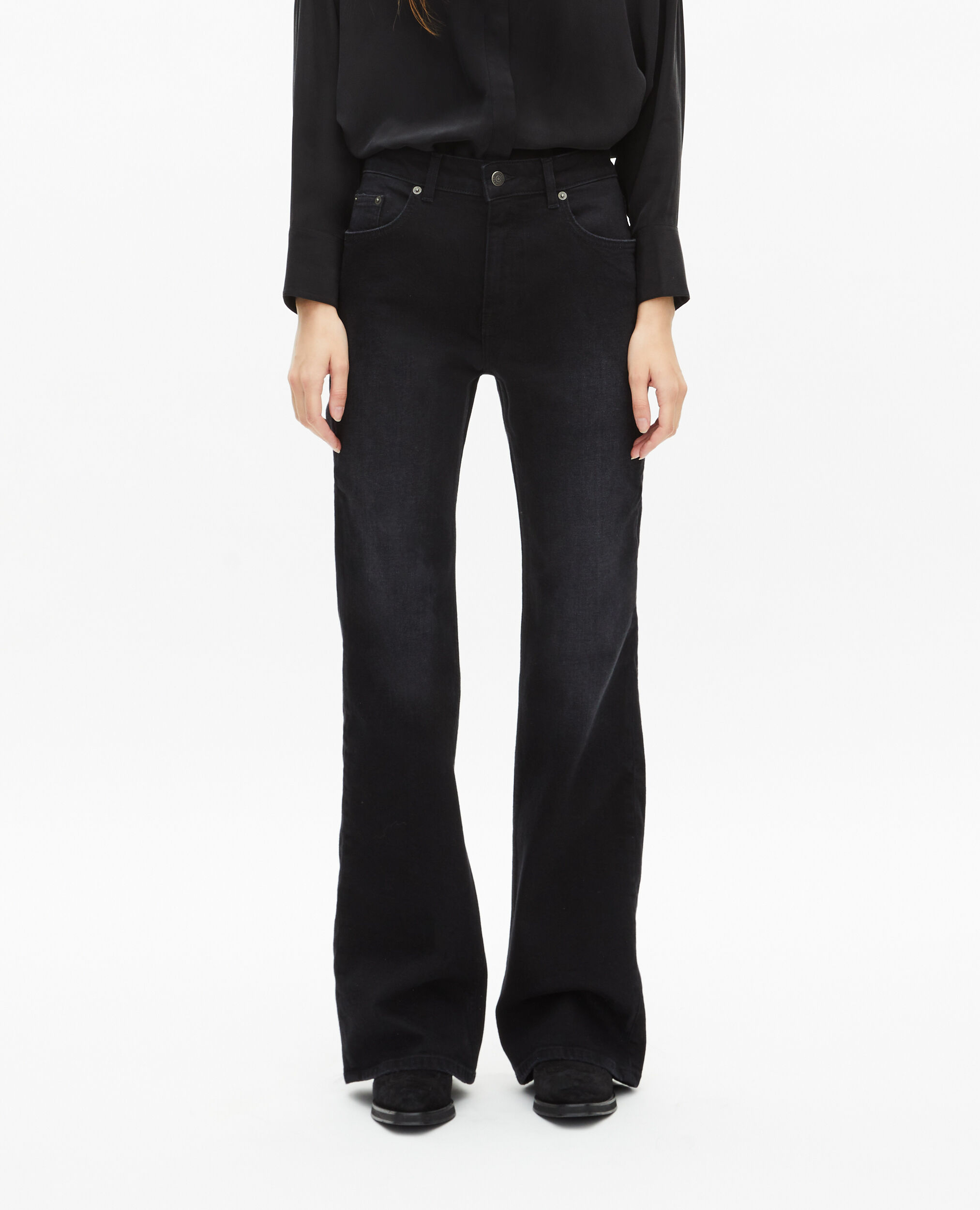 Jean flare noir, BLACK WASHED, hi-res image number null