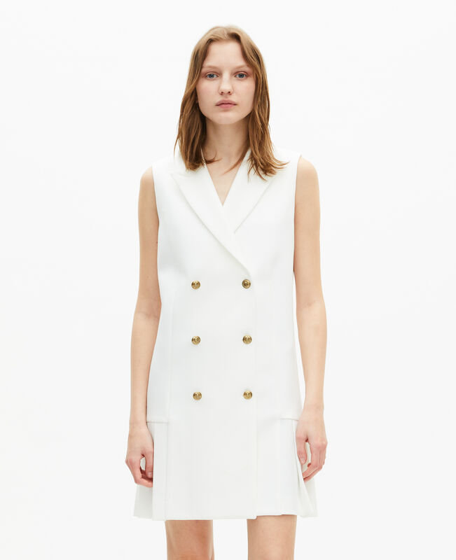 The Kooples FEMME WHITE robe tailleur courte écrue
