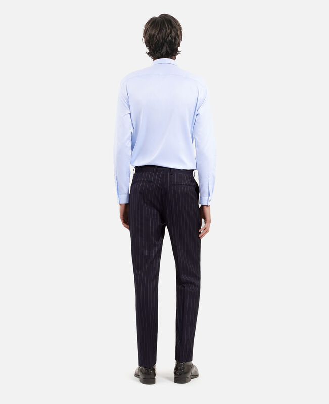 The Kooples HOMME DARK NAVY pantalon de costume à rayures bleu foncé