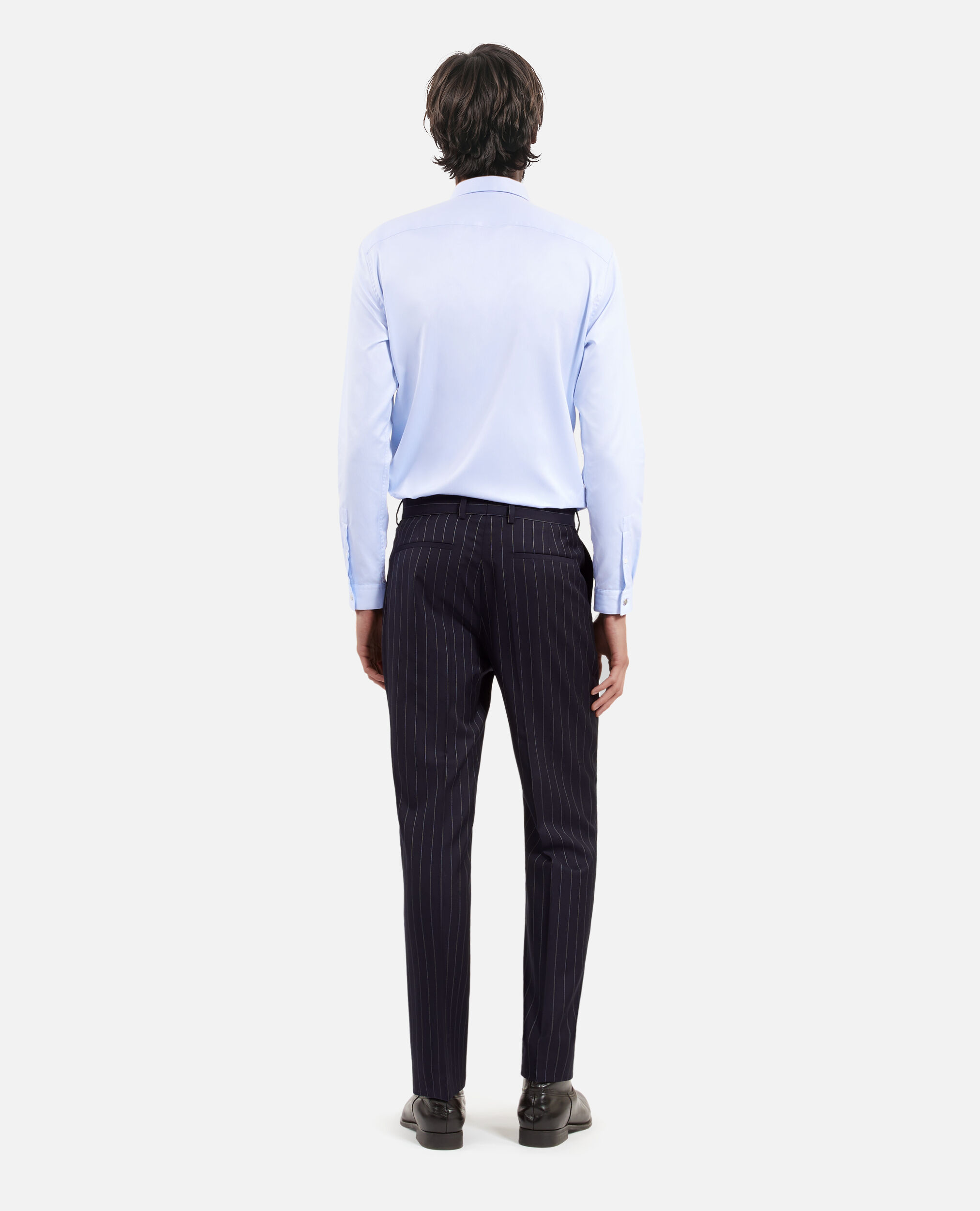 Pantalon de costume à rayures bleu foncé, DARK NAVY, hi-res image number null