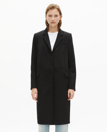 The Kooples FEMME BLACK manteau long en laine noir