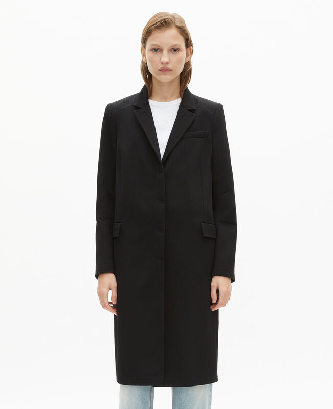 The Kooples FEMME BLACK manteau long en laine noir
