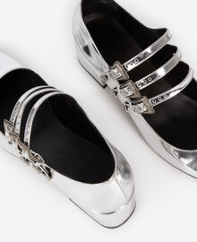 The Kooples FEMME SILVER babies à talons en cuir argenté