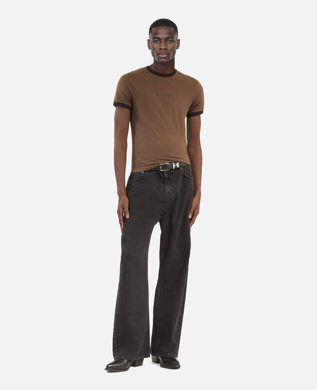 The Kooples HOMME DARK BROWN t-shirt avec logo marron
