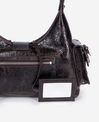The Kooples DAMEN BROWN braune amelia tasche aus leder mit nieten