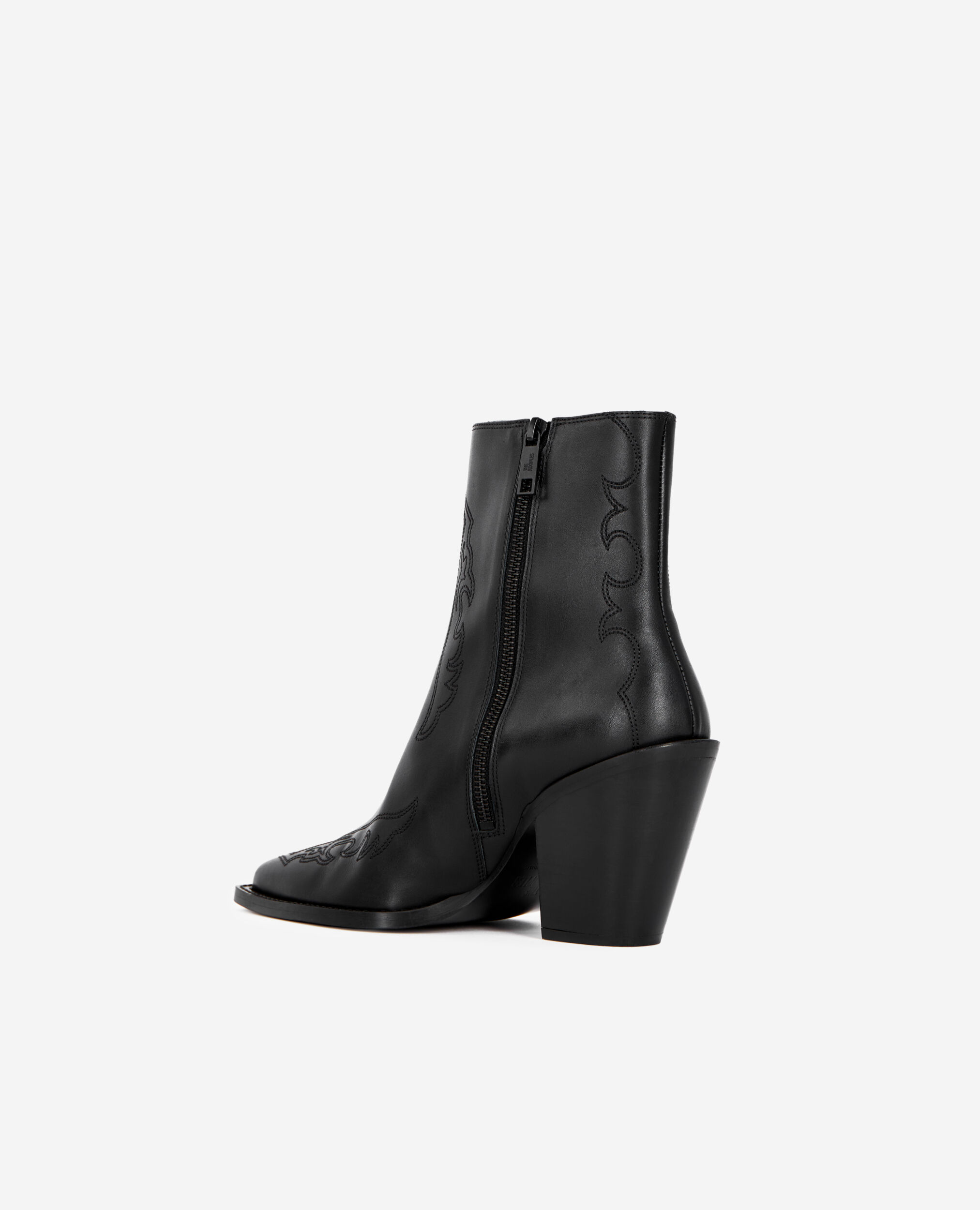 Bottines à talons en cuir noires, BLACK, hi-res image number null