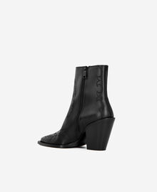 The Kooples FEMME BLACK bottines à talons en cuir noires