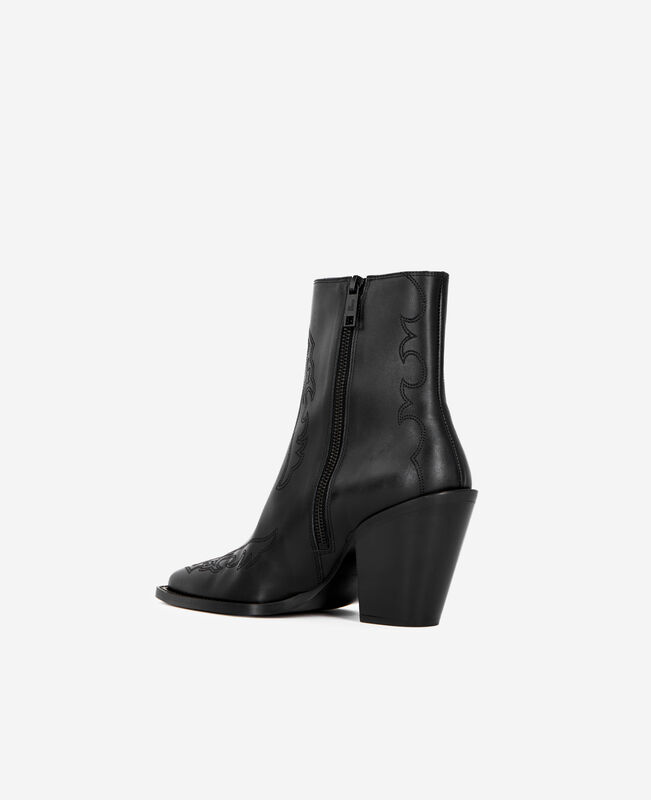 The Kooples FEMME BLACK bottines à talons en cuir noires