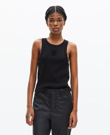 The Kooples FEMME BLACK débardeur avec blason noir