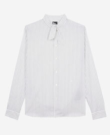 The Kooples HOMME BLACK WHITE chemise à fines rayures blanche