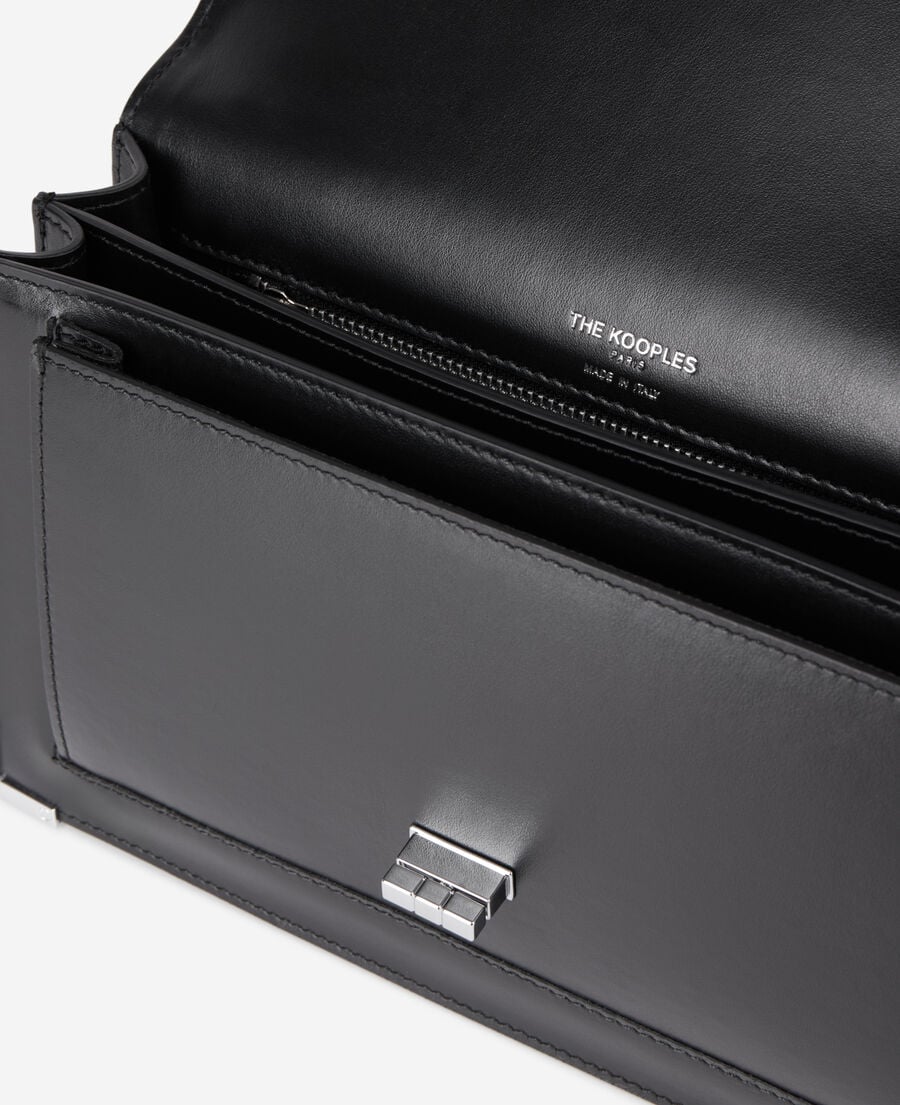 The Kooples DAMEN BLACK emily schultertasche aus schwarzem leder
