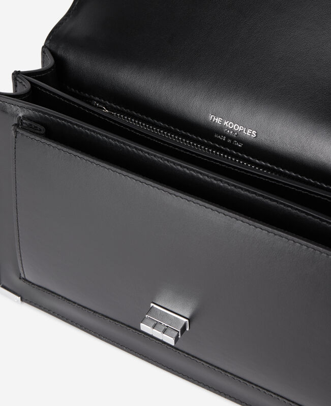 The Kooples FEMME BLACK sac emily porté épaule en cuir noir