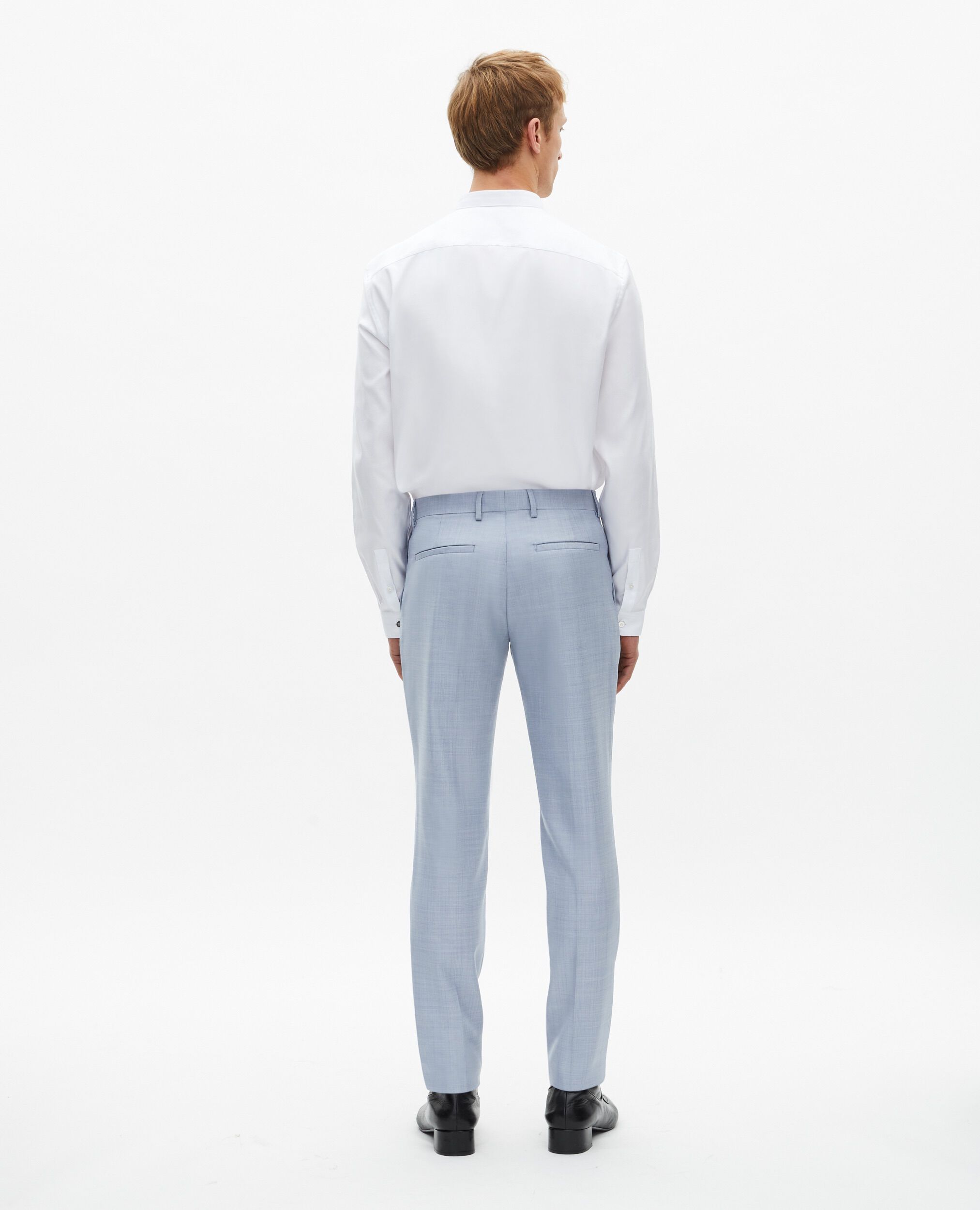 Pantalon de costume en laine coupe ajusté bleu, BLUE, hi-res image number null