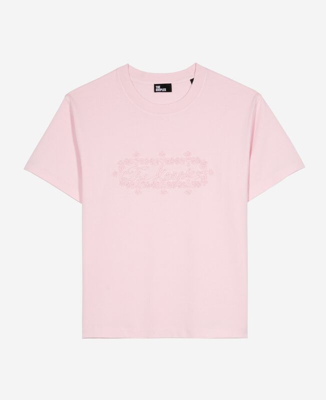 The Kooples FEMME LILA t-shirt avec broderie logo rose pâle