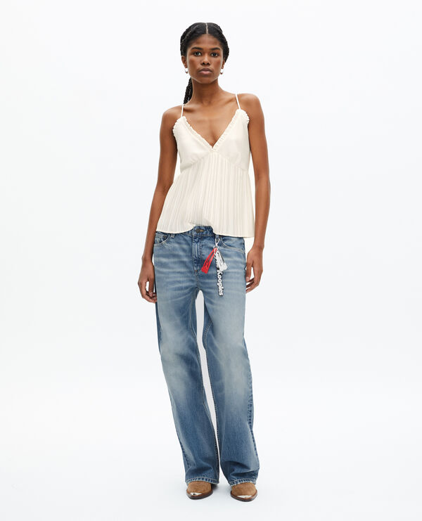 The Kooples FEMME ECRU caraco plissé ecru