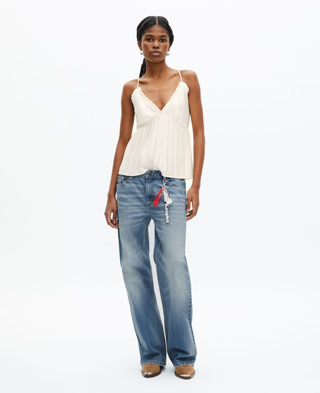 The Kooples FEMME ECRU caraco plissé ecru