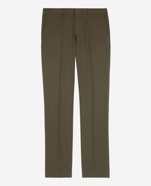 The Kooples HOMME KAKI pantalon de costume droit en coton lin kaki