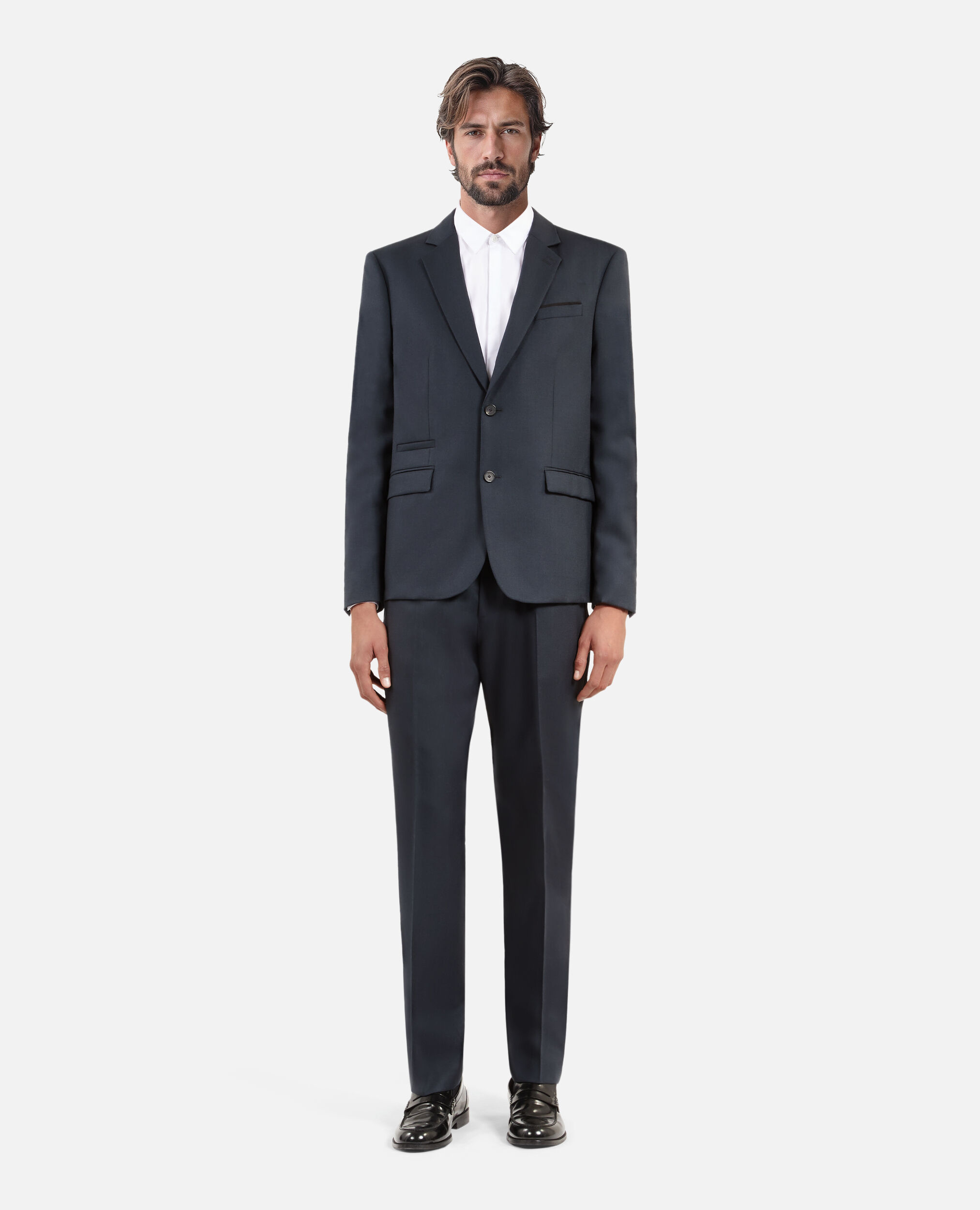 Veste de costume en laine doite bleue, BLUE PETROL, hi-res image number null