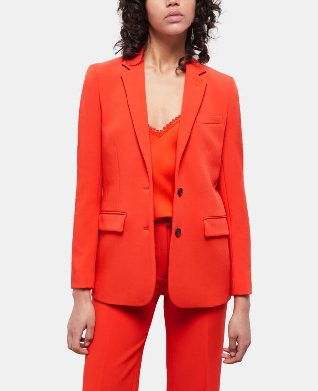 The Kooples FEMME ORANGE veste tailleur orange en crêpe