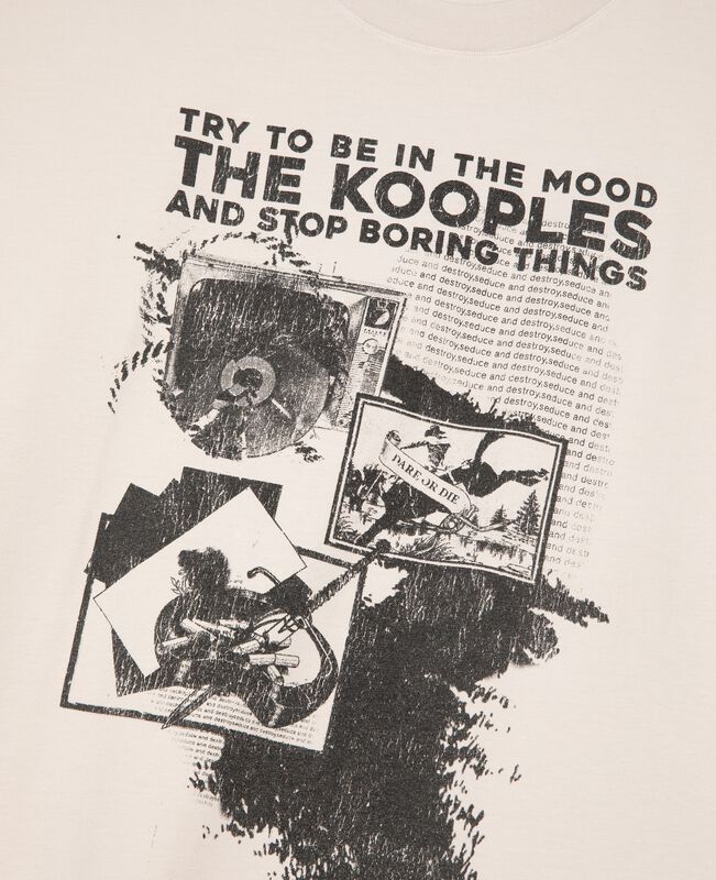 The Kooples HOMME LIGHT GREY t-shirt avec sérigraphie gris