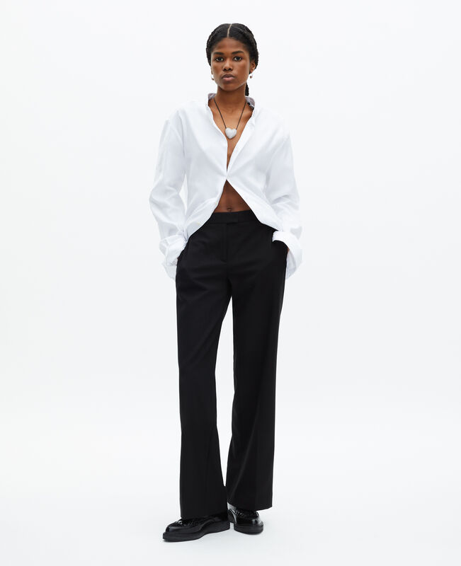 The Kooples FEMME BLACK pantalon de smoking large noir
