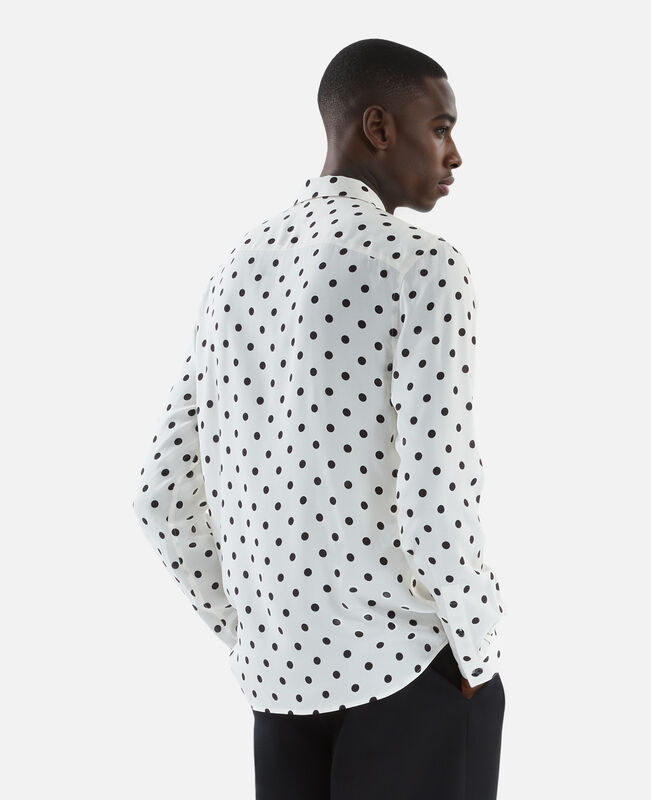 The Kooples HOMME WHITE / BLACK chemise imprimée à pois blanche