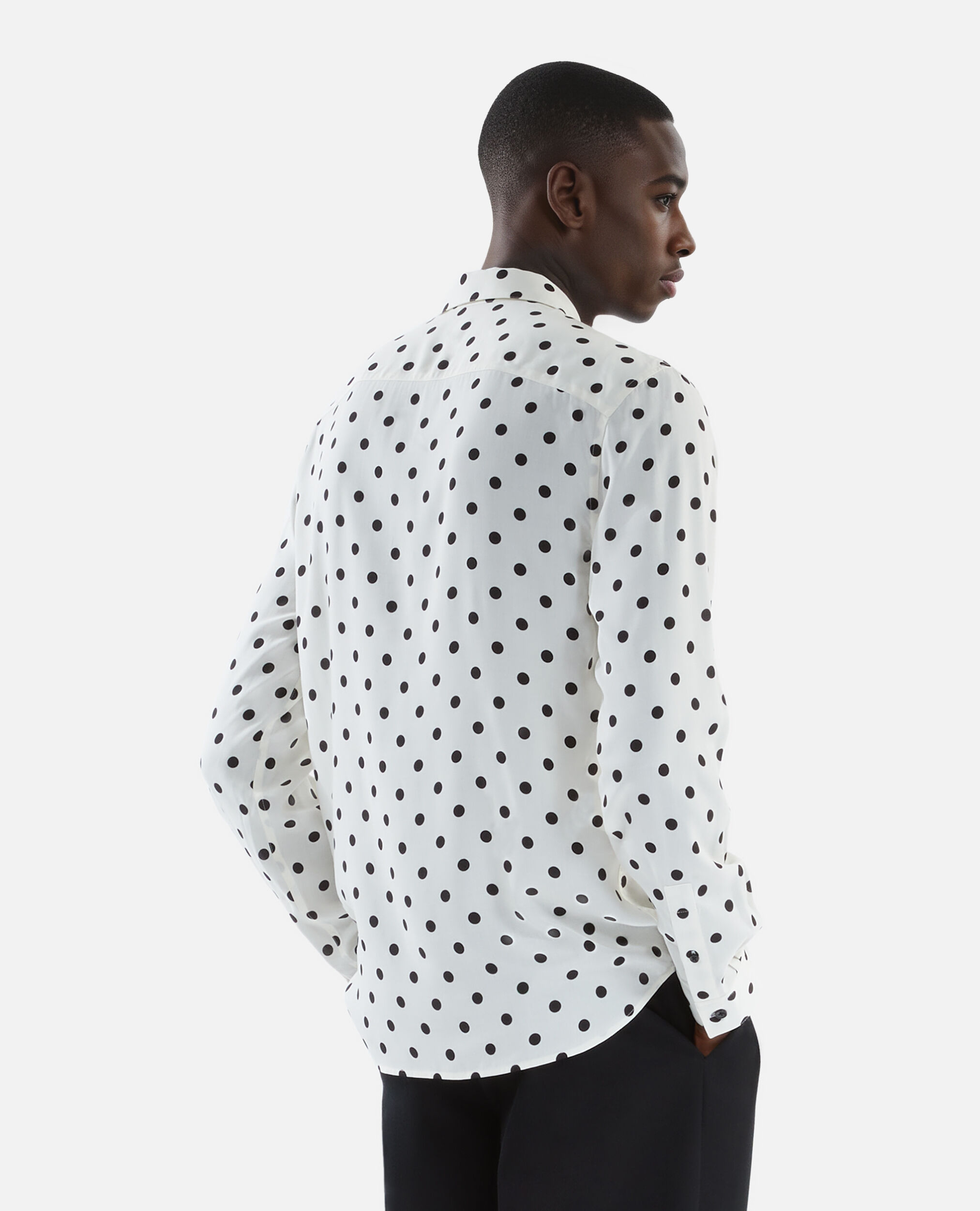 Chemise imprimée à pois blanche, WHITE / BLACK, hi-res image number null