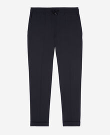 The Kooples HOMME BLACK pantalon en laine coupe droite noir 