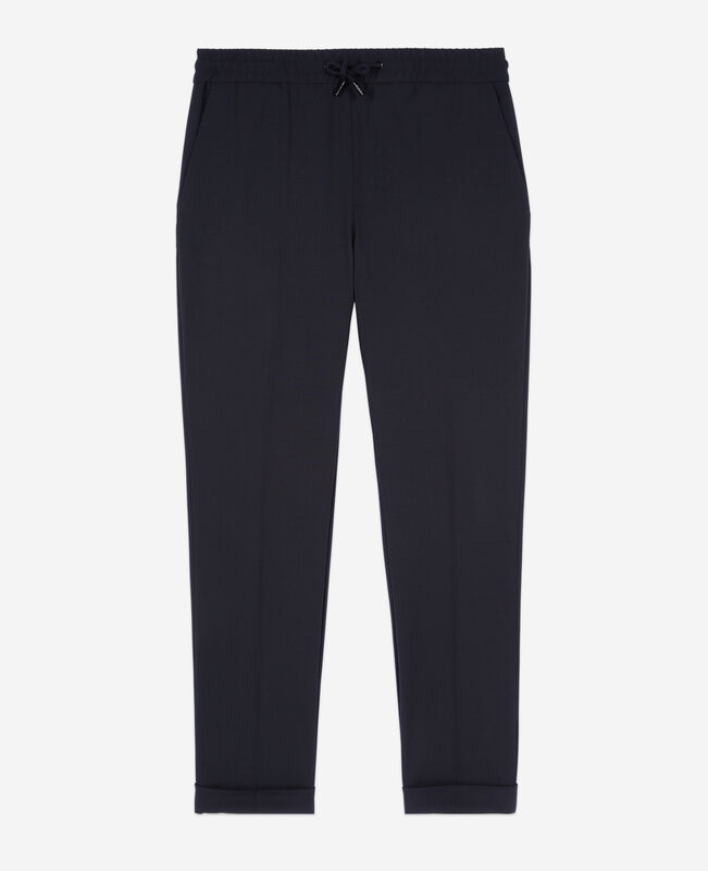 The Kooples HOMME BLACK pantalon en laine coupe droite noir 