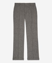 The Kooples FEMME GREY pantalon de tailleur droit en laine et lin gris