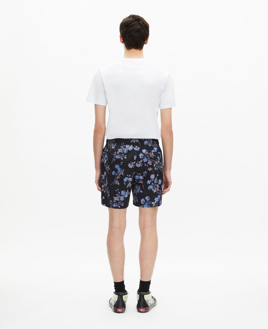 The Kooples MEN BLACK BLUE black floral print swimsuit