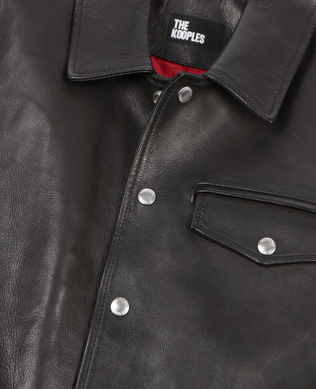 The Kooples HOMME BLACK veste en cuir noire