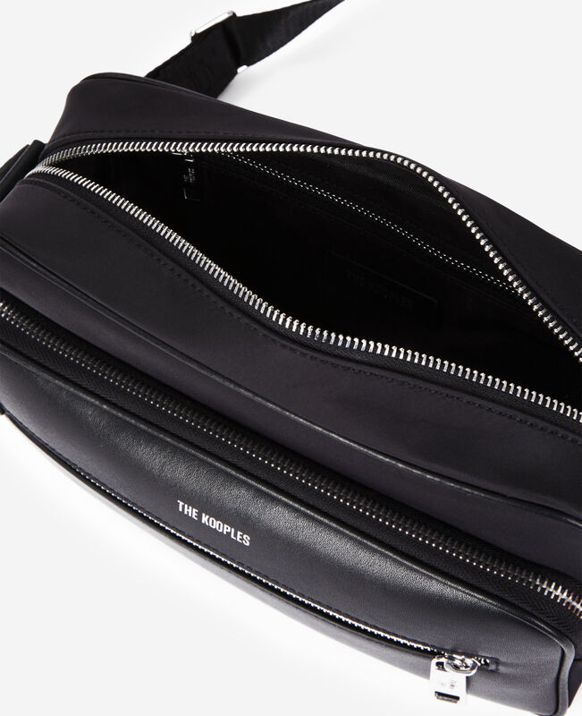 The Kooples HOMME BLACK sac messenger medium en cuir noir