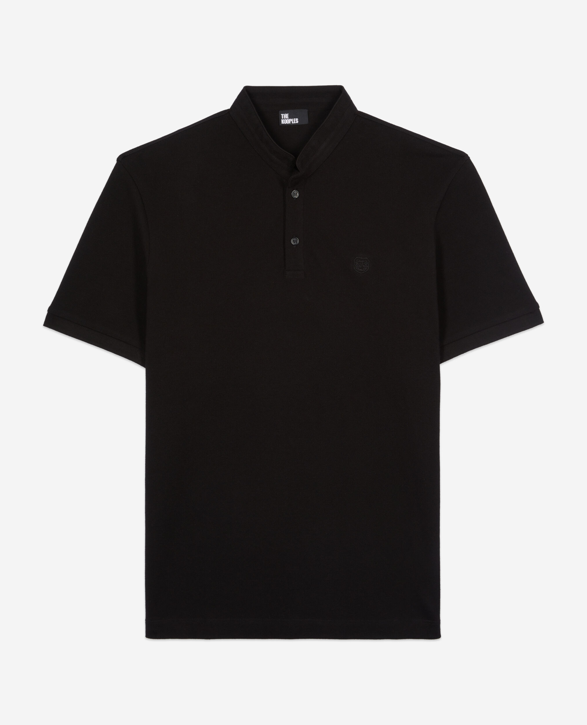 Polo en coton piqué noir, BLACK, hi-res image number null