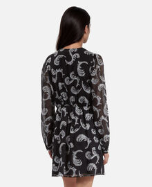 The Kooples FEMME BLACK / SILVER robe effet portefeuille courte noire