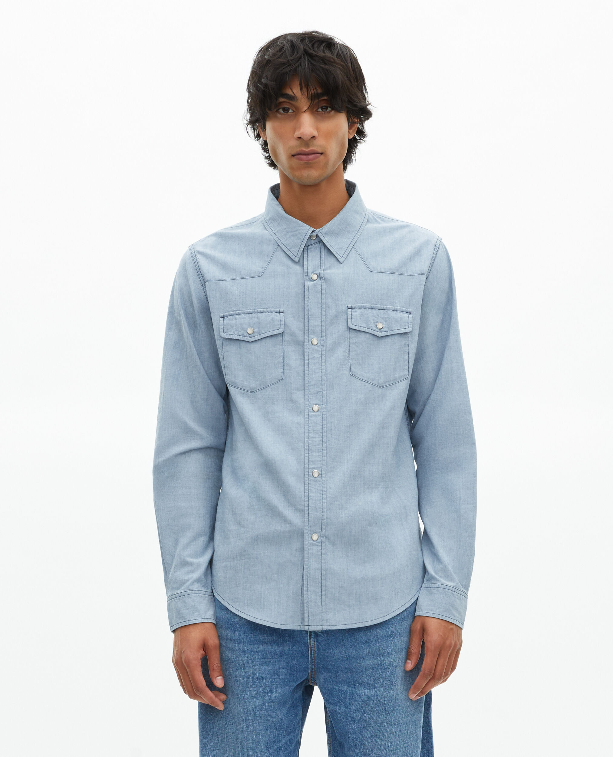 Chemise en denim bleu clair, BABY BLUE, hi-res image number null