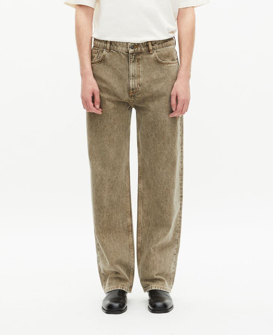 The Kooples MEN OLIVE straight-cut olive jeans