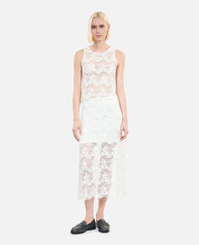 The Kooples FEMME ECRU jupe longue en dentelle écrue