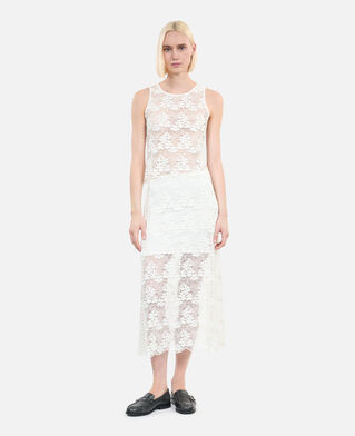 The Kooples FEMME ECRU jupe longue en dentelle écrue
