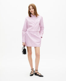 The Kooples FEMME PINK BLACK chemise à rayures en popeline rose